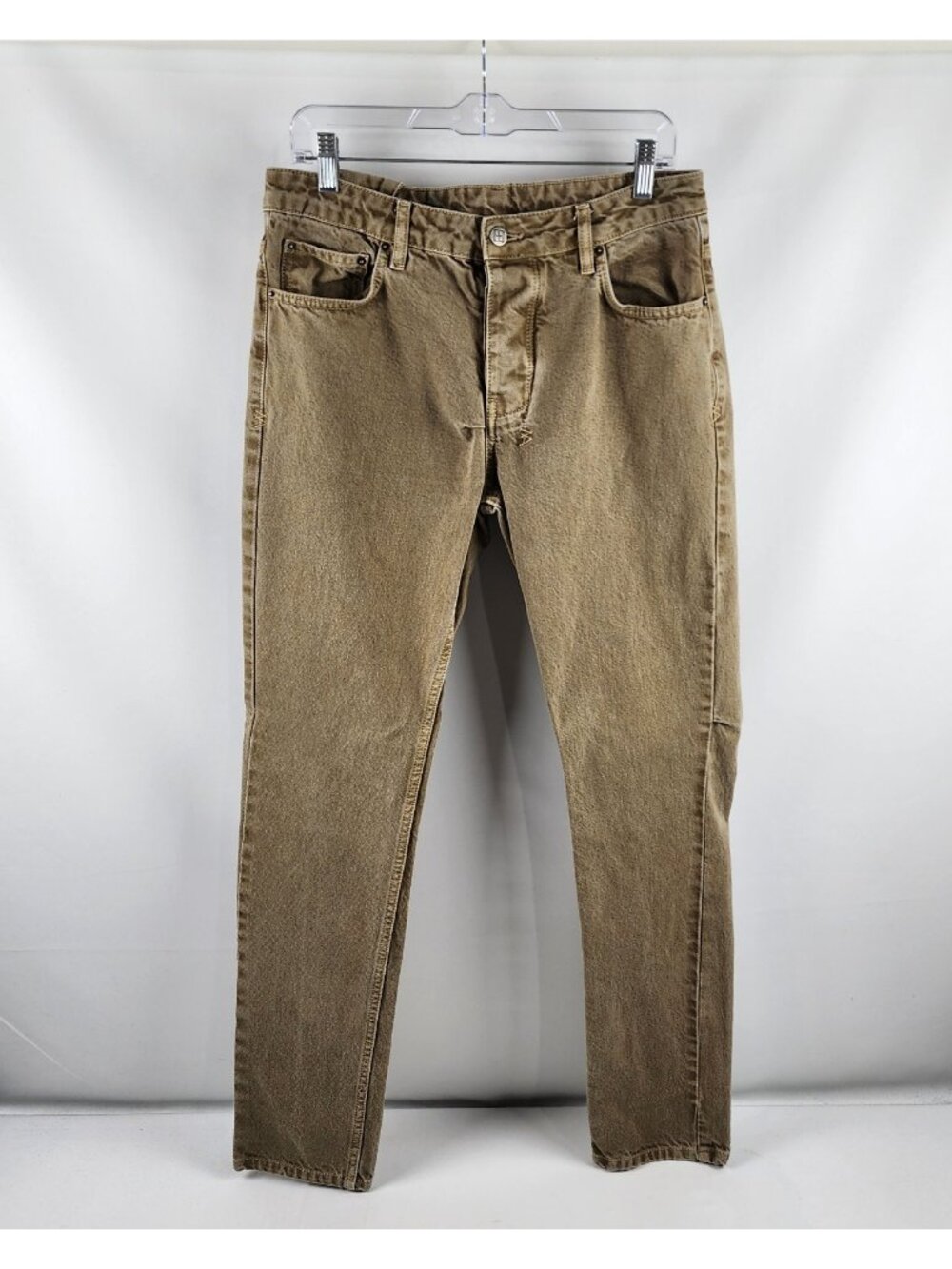 Ksubi Jeans Mens 33x31 Brown Button Fly 5 Pocket Denim Cross Stitch KAMSP21932